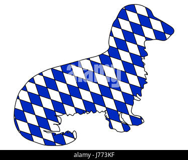 Bavaria cane bassotto bavarese Basset Hound segno blu segnale animale opzionale Foto Stock