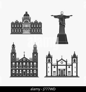 Monumento storico di architettura del brasiliano Illustrazione Vettoriale