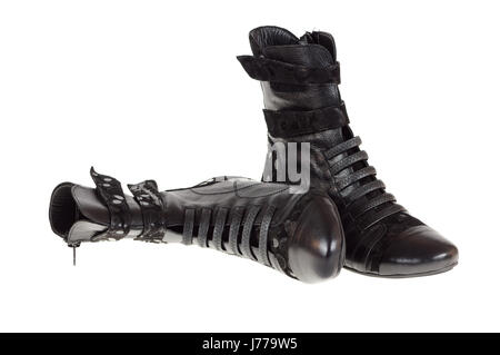 Boot isolato femmina nera swarthy jetblack nero profondo piedi accessori Foto Stock