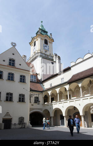 Il municipio vecchio cortile a Bratislava Foto Stock