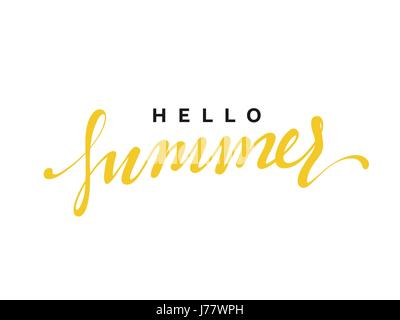 Lettering CIAO Estate calligraphy disegnati a mano. Illustrazione Vettoriale