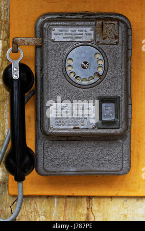 Foto vecchie Taksofon, telefono automatico, Foto Stock