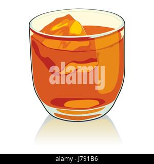 Calice di vetro tumbler bere bibs illustrazione whiskey bar vetro taverna Foto Stock