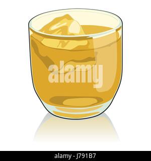 Calice di vetro tumbler bere bibs illustrazione whiskey bar vetro taverna Foto Stock