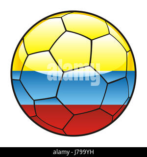 Sfera bandiera illustrazione vettore colombia sport sport soccer football sport Foto Stock