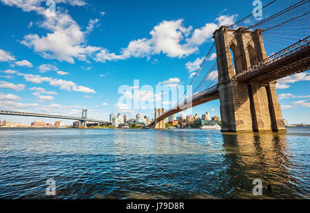 La città di New York, il Ponte di Brooklyn, East River Foto Stock
