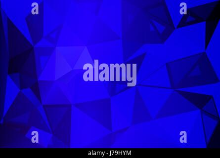 Blu scuro astratto dimensioni casuali bassa poli sfondo geometrica Illustrazione Vettoriale