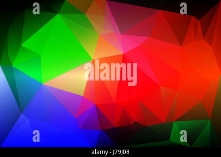 Blu Verde rosso arancio astratto poly basso background geometrica Illustrazione Vettoriale