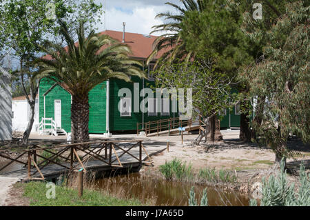 Casa de Fusta information center al Delta de l'Ebre parco naturale. Foto Stock