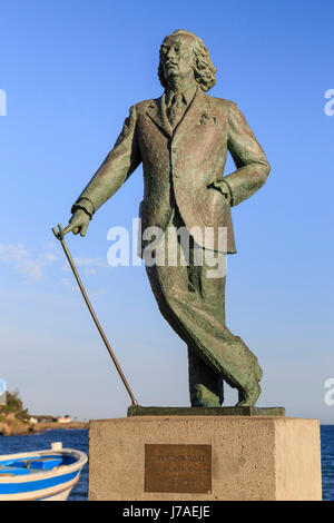 In Spagna, in Catalogna, in Costa Brava Cadaques, Statua di Salvador Dalí da Sabaté Ros Foto Stock