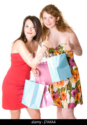 Donna Donne shopping vendita giovane coppia Ragazza donna uomo gli esseri umani Foto Stock