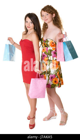 Donna Donne shopping vendita giovane coppia Ragazza donna uomo gli esseri umani Foto Stock
