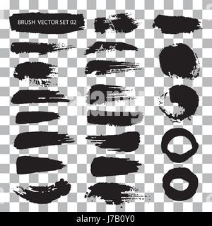 Set di tratto di pennello macchie di vettore isolato Illustrazione Vettoriale
