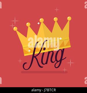 Corona di re la tipografia. Illustrazione Vettoriale Illustrazione Vettoriale