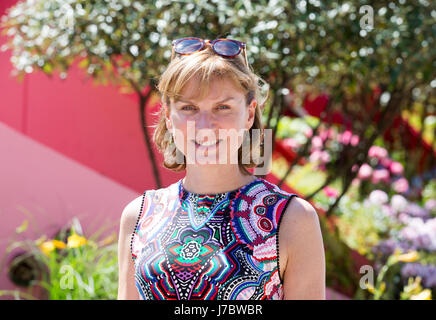 Giornalista e broadcaster,Fiona Bruce, della RHS Chelsea Flower Show 2017 Foto Stock