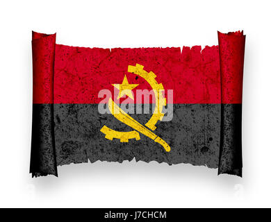 Bandiera nazionale angola bandiera nazionale di soffiatura angola pittogramma il pittogramma Foto Stock