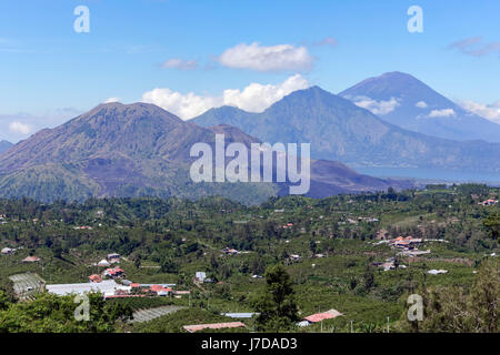 Mount Batur, Monte Gunung Abang, Bali, Indonesia, Asia Foto Stock