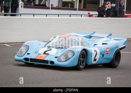 1970 Porsche 917K Gruppo 5 endurance racer al Goodwood GRRC 74a Assemblea dei Soci, Sussex, Regno Unito. Foto Stock