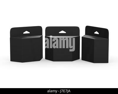 Bianco nero stampante la cartuccia di inchiostro confezione del prodotto con percorso di clipping, confezione con slot per appendere pronto per il suo design e artigianato Foto Stock