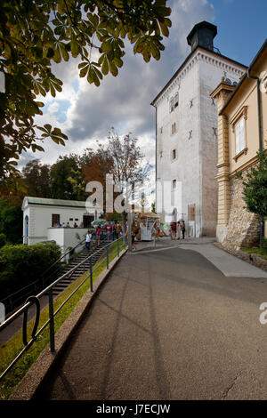 Torre Lotrscak nella città vecchia, Zagabria, Croazia Foto Stock