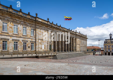 Nazionale colombiano Capitol e congresso situato in Piazza Bolivar - Bogotà, Colombia Foto Stock