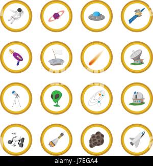 Spazio cartoon illustrazioni impostato Illustrazione Vettoriale