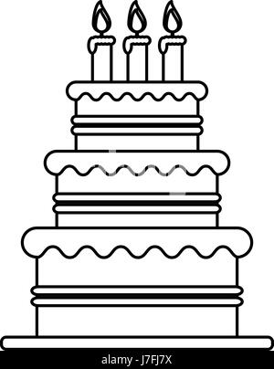 La torta con la sposa e lo sposo topper wedding relativa icona immagine Illustrazione Vettoriale