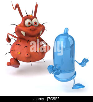 Mostro di germe di virus influenzali bug aids salute medicalmente medical graphics graphic Foto Stock
