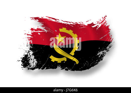 Bandiera nazionale angola bandiera nazionale di soffiatura angola pittogramma il pittogramma Foto Stock