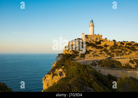 Faro, Cap Formentor, Port de Pollença, Serra de Tramuntana, Maiorca, Baleari, Spagna Foto Stock