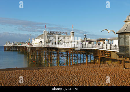 Palazzo di Brighton Pier e Brighton East Sussex, England, Regno Unito Foto Stock