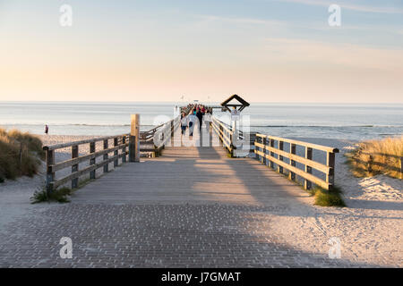 Dal molo di Prerow, Mar Baltico, Darss, Meclenburgo-Pomerania Occidentale, Germania Foto Stock