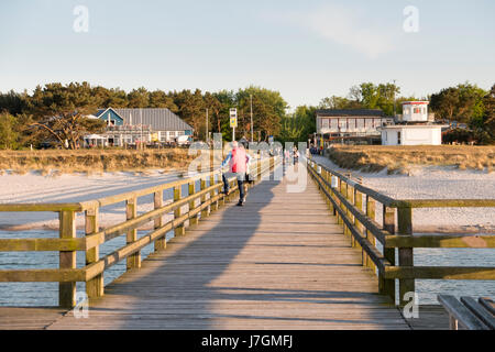 Dal molo di Prerow, Mar Baltico, Darss, Meclenburgo-Pomerania Occidentale, Germania Foto Stock