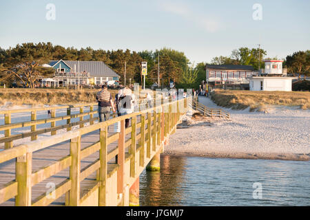 Dal molo di Prerow, Mar Baltico, Darss, Meclenburgo-Pomerania Occidentale, Germania Foto Stock