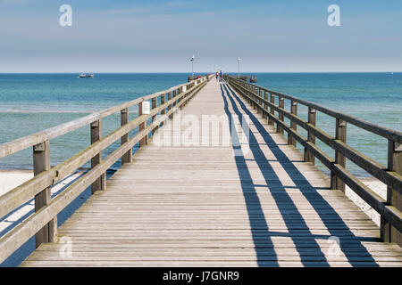 Dal molo di Prerow, Mar Baltico, Darss, Meclenburgo-Pomerania Occidentale, Germania Foto Stock