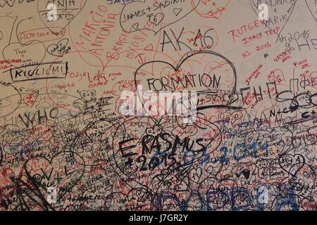 La parete di amore - La Casa di Giulietta a Verona, Italia Foto Stock