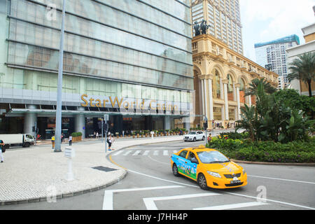 Macao Cina-agosto 22 vista frontale del mondo Star Casino grandi e lussuosi Casino hotel nel cuore di Macao Su agosto 22,2014 a Macao Cina Foto Stock