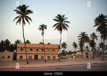 Street al crepuscolo, Salalah, Oman Foto Stock
