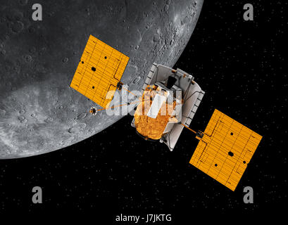 Spazio Interplanetario Station pianeta orbitante mercurio. 3D'illustrazione. Gli elementi di questa immagine fornita dalla NASA. Foto Stock