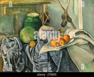 Cezanne, still life witth un vasetto di zenzero e melanzane Foto Stock