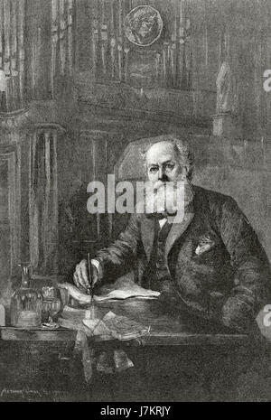 Charles Gounod (1818-1893). Il compositore francese. Ritratto. Incisione di A. Joule. 'La Velada', 1893. Foto Stock