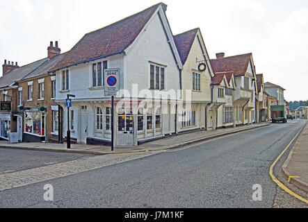 Pargeting su Sun Inn, Cromwell's Headquarters 1647Saffron Walden, Essex, Foto Stock