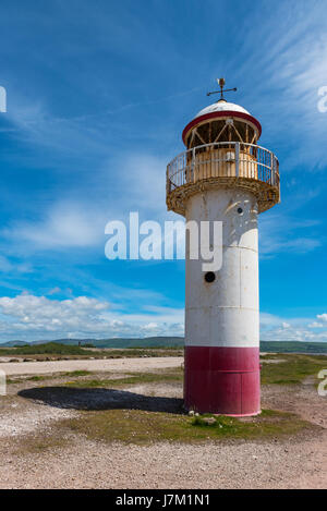 Il restaurato Hodbarrow Lighthouse vicino a Millom in Cumbria Foto Stock