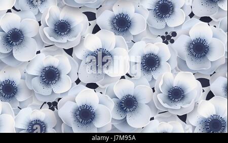 Vector seamless pattern con fiori di anemoni. Illustrazione Vettoriale