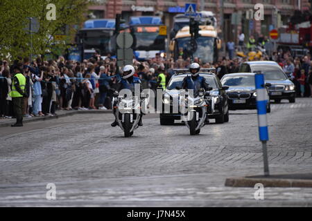 Helsinki, Finlandia. 25 Maggio, 2017. I funerali di stato e corteo di ex presidente della Repubblica di Finlandia Mauno Koivisto. Credito: Mikko Palonkorpi/Alamy Live News. Foto Stock