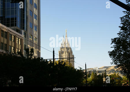 Fotografia scattata il 1° ottobre 2012, che mostra il Tempio di Salt Lake situato in South Main Street a Salt Lake City, Utah, Stati Uniti. Foto Stock