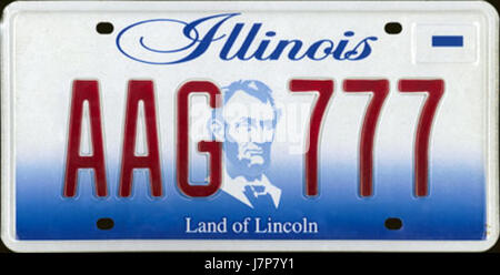 2001 Illinois piastra di licenza Foto Stock