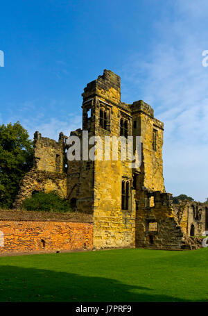 Le rovine di Ashby de la Zouch Castle LEICESTERSHIRE REGNO UNITO Inghilterra una fortezza medievale costruita originariamente nel XI secolo Foto Stock