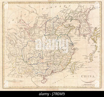 1799 Clemente Cruttwell Mappa di Cina, Corea e Taiwan Cina Geographicus cruttwell 1799 Foto Stock