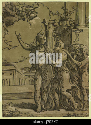 Antonio da Trento Il Tiburtine sibyl e l'imperatore Augusto LOC originale Foto Stock